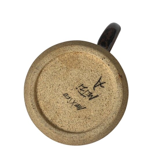 Handmade Mug Floral Stoneware 10 oz Coffee Cup Made in Mexico - Picture 5 of 5